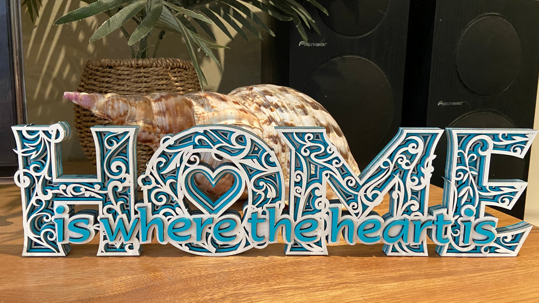 DECOR: HOME IS WHERE THE HEART IS - WHITE & TURQUOISE