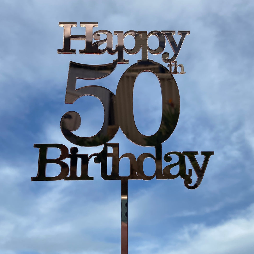 Cake Topper - Happy 50th Birthday