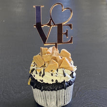 Load image into Gallery viewer, Cup Cake Topper - &quot;LOVE&quot; in Mirror Acrylic
