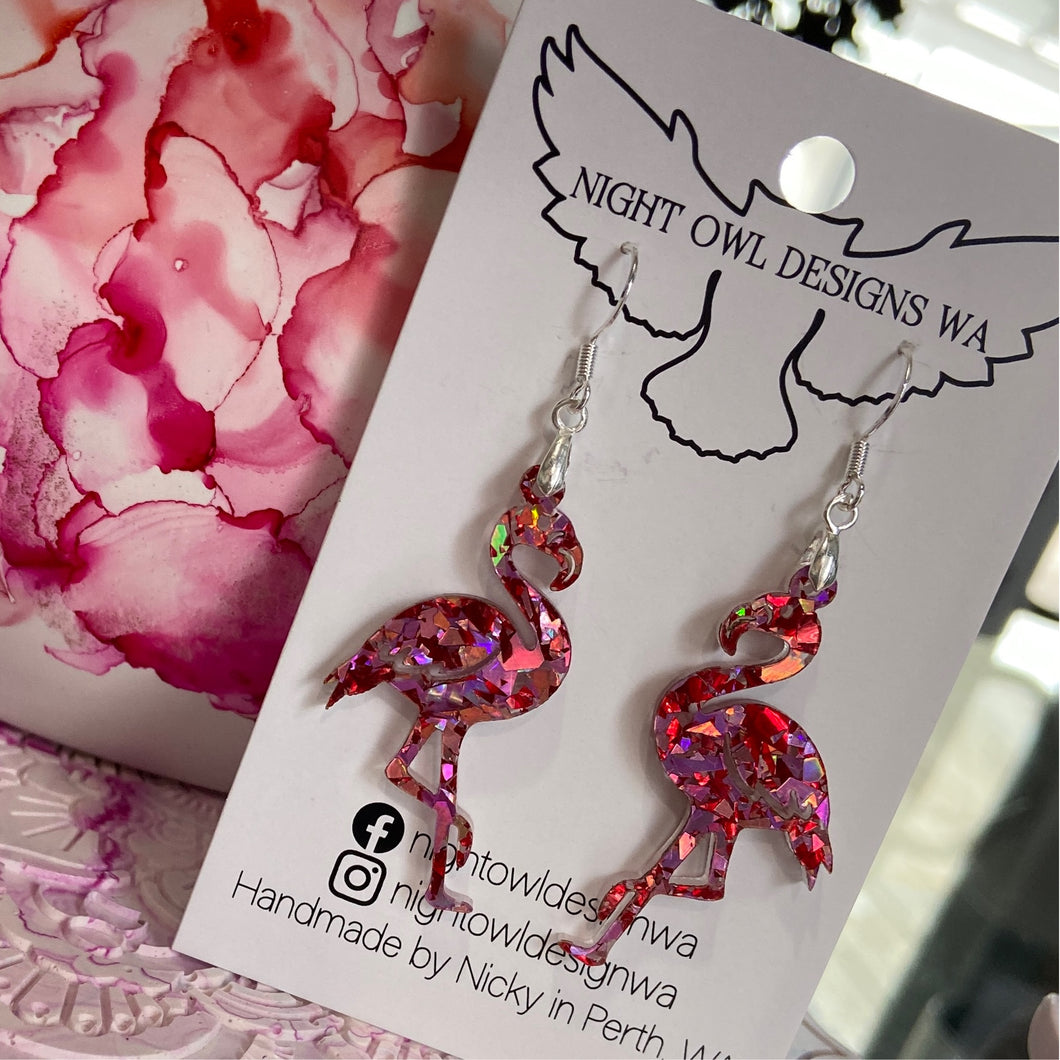 Earrings: Flamingo Dangles